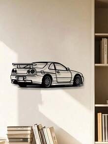 1pc Fashion Car Silhouette Metal Wall Decor - Modern Line Art, Iron Craftsmanship, Suitable For Living Room, Bedroom, Auto Repair Shop Display, Room Decoration, Modern Car Art | Industrial Style, Car Decor, Room Decoration, Ideal Gift For Car Enthusiasts - Multicolor - View 9