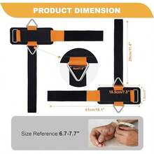 J Bryant Fitness - Correas de muñeca para levantamiento de pesas y máquinas de cables, puños acolchados de primera calidad con hebilla triangular resistente, ideal para entrenamiento de brazos