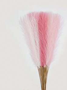 33 支人造蒲苇草，55 厘米/21.65 英寸，蓬松仿真花，粉色、白色、深粉色人造芦苇，适用于家居农舍装饰、波西米亚风格装饰、人造花假蒲苇装饰、花瓶填充物、房间装饰、婚礼中心装饰品、情人节 - 白粉紅深粉紅 - 查看 8