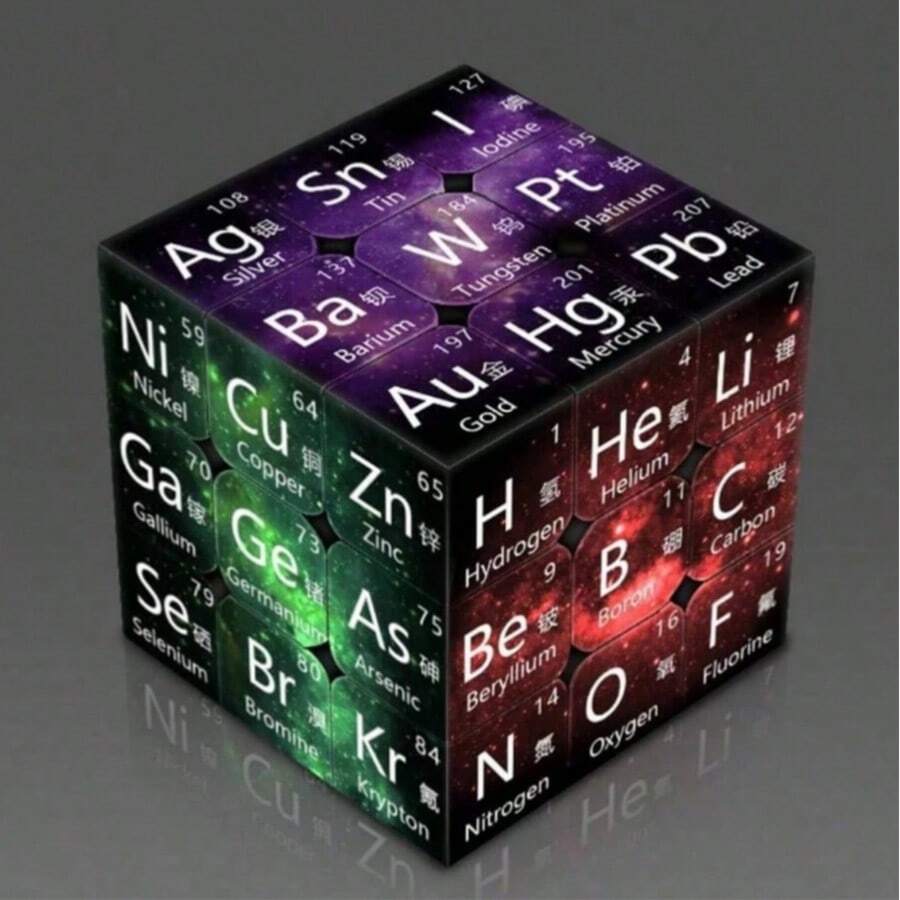 3x3x3 Chemical Element Rubik Cube, Creative Educational Toy, Suitable For Students & Adults