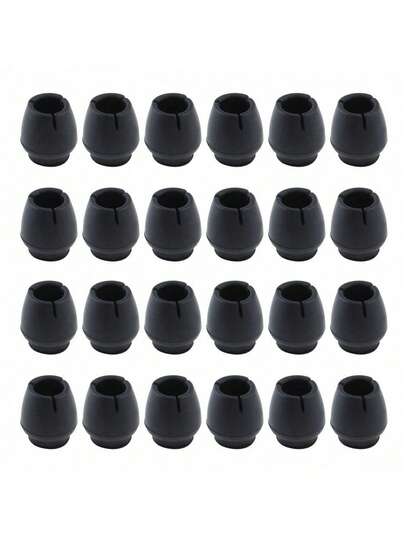 24 piezas de cubiertas de patas de muebles negras con almohadillas de fieltro - Protectores de piso antideslizantes para sofá, silla y patas de mesa - Instalación fácil, reducción de ruido - Se ajusta a patas de 0.47-0.63 pulgadas de diámetro
