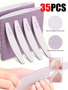 12支装指甲锉，24/35/45/50支装指甲锉，100/180目砂纸指甲锉，适用于天然指甲和亚克力指甲，双面砂纸指甲锉，专业亚克力指甲锉，可重复使用，美甲工具，美甲用品，美甲师，指甲锉和抛光块，美甲工具，女士礼物 - 彩色 - 查看 3