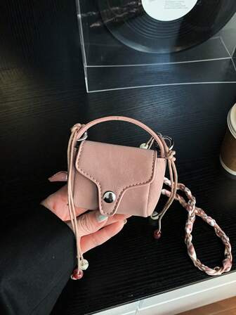 New Women's Christmas PU Leather Platinum Mini Shoulder Bag, Fashion Versatile Keychain Pouch Mini Bag Pendant Chain Mini Handbag Keychain Pouch Pendant Handbag Crossbody Bag