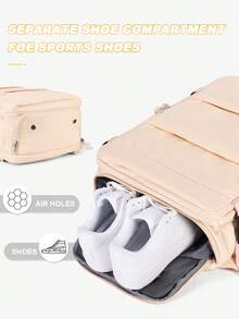 Floless 男士旅行背包、工作包、便携防水商务大容量日常背包、周末旅行包、轻便耐用笔记本电脑背包，带USB充电口，可装15.6英寸笔记本电脑，男女皆宜 - 杏色 - 查看 7