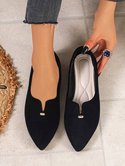 Comfortable Slip-On Shoes, Minimalist Soft Sole, French Style Versatile Casual Round Toe Loafers For Women