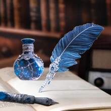 have a good day 10张/包复古羽毛笔主题贴纸，创意美学贴纸，DIY剪贴簿工艺材料，节日礼物，个性化贴纸相册学习用品剪贴簿用品文具 - 彩色 - 查看 6