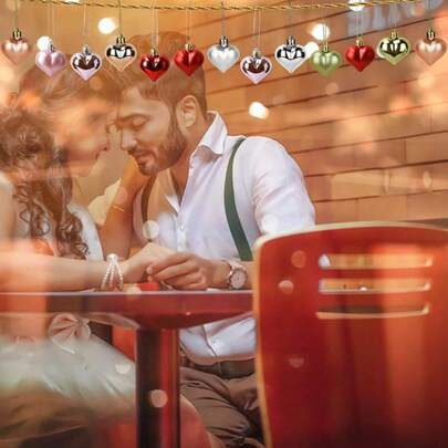 10 PIEZAS Decoraciones con forma de corazón para árbol de Navidad, decoración de fiesta, adornos colgantes para el Día de San Valentín, novia, boda, despedida de soltera, suministros para fiesta de despedida de soltera, decoración de boda, accesorios de boda, fiesta de novia, suministros para fiestas, regalo para dama de honor, recuerdos de boda para invitados