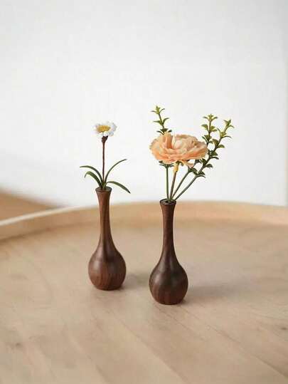 1 قطعة مزهرية خشبية صغيرة، مزهرية إبداعية، ديكور طاولة صيني بسيط، ديكور نباتات مائية يابانية، ديكور زهور للمنزل وغرفة المعيشة، فن ديكوري، ديكور رمضان، هدية، هدية تخرج