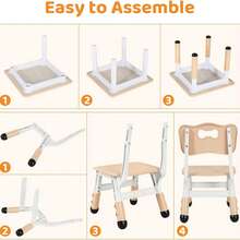 Kids Table With 2 Chairs,Children's Seating Table Set,Painting Table,Activity Table,Study Table,Height Adjustable - Yellow - View 9