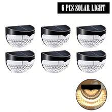 Conjunto de 6 luzes solares externas para cerca, deck e parede, com função liga/desliga automática, design durável em plástico resistente às intempéries, bateria de 600mAh e suporte semi-embutido. Ideais para cercas, pátios, quintais, degraus de garagem, escadas e iluminação solar para cercas. - Casca Preta - Ver 13