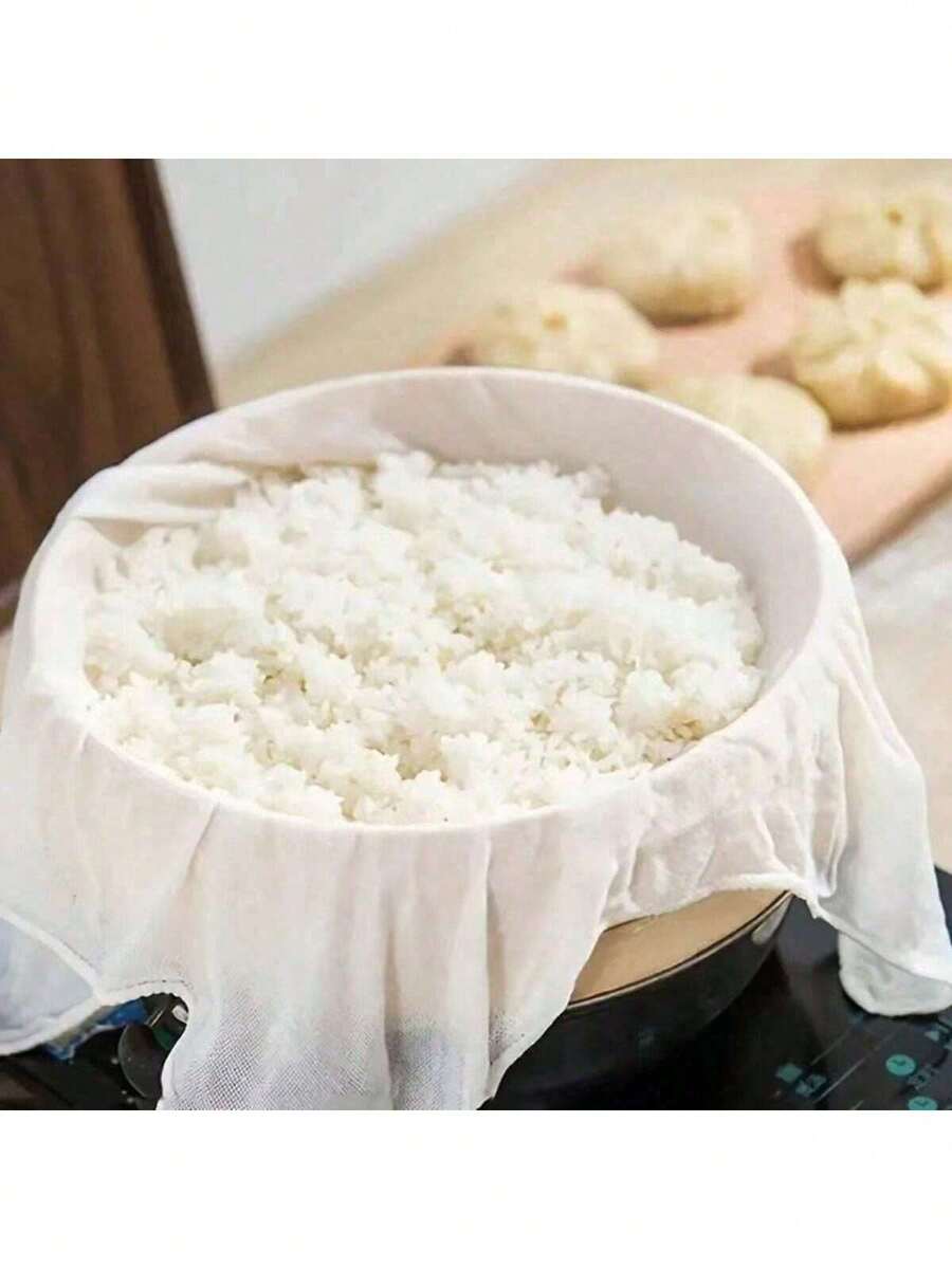 1pc White Steamer Cloth, Non Stick Household Gauze, Steamed Bun Cloth Steaming Pad, Steaming Basket, Steamed Bun Pad, Baking Steamed Bread, Seafood Cooking - Multicolor - View 1