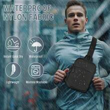 1pc Mini Sling Bag For Men, Waterproof Small Crossbody Bag Lightweight Everyday Carry Chest Bag For Travel Walk Sport (Black).School Tops/Home And Living New In/Gifts/School Essentials/Office Supplies/Outdoor Supplies/Organization And Storage/Christmas Ready/Christmas Gifts Idea - 黑色 - 查看 3