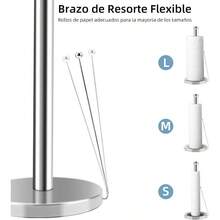 Summala Portarrollos de Papel de Acero Inoxidable Soporte para Toallas de Papel de Cocina con Brazo de Tensión Ideal para Encimera de Cocina y Mesa de Comedor - Plata - Ver 4