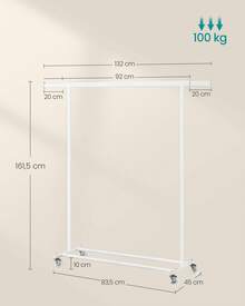 SONGMICS Fixed Clothes Drying Racks - (92-132)x45x161.5cm - 보기 5