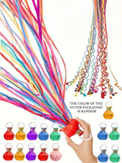 1/4/8pcs-Colorful And Vibrant Hand-Thrown Confetti-The Perfect Choice For Birthdays, Weddings, Celebrations, And More! Hand-Thrown Confetti Cans, Ribbons, Wedding Decorations, Birthday Sprinklers, Handheld Wedding Flowers-Add Fun To Any Event With These Decorative Accessories!