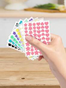 17,852,240张彩色星星脸贴 - 带收纳袋，星星贴纸 - 名人贴纸，可爱设计，脸贴，深受年轻女性喜爱，各种颜色派对贴纸，可爱星形贴纸，脸贴，化妆，星星贴纸，星形脸贴，可爱星星/心形装饰贴纸 - 彩色 - 查看 6