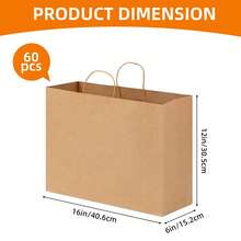 Tomnk 60/110pcs 16x6x12 Inch Large Paper Bags With Handles, Kraft Brown Paper Gift Bags For Business, Merchandise, Gifts, Shopping, Retail Stores, Birthday Party, Mother's Day Gift Bags - 彩色 - 查看 13