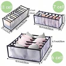 1pc 7/11 Drawer Style Underwear Storage Box, Foldable Sock Organizer Box With 7/11 Drawer Dividers, Suitable For Home, Dorm And Bedroom Storage, Bedroom Decor - Multicolor - View 4
