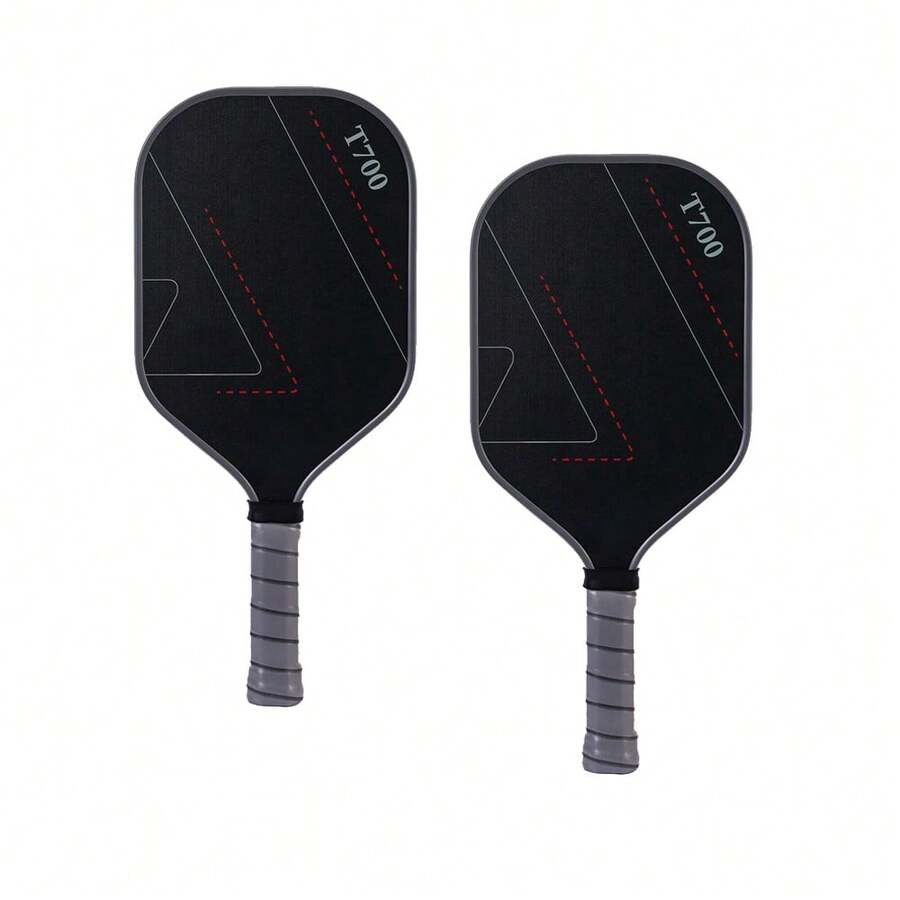 Pickleball Paddles,Pickleball Paddles Set Of 2,Professional Carbon Fiber Pickleball Paddle-16mm,Superior Control,Strong Power And Forceful Spin,Extended Handle For Two-Handed Grip - 2 chiếc màu xám - Xem 1
