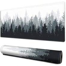 Mouse Pad Gaming XXL - TEKXDD Extended Alfombrilla de Ratón Gamer 800mm*400mm Base de Goma Antideslizante Mouse Mat para Computadoras PC y Laptops (Bosque) - Bosque - Ver 1