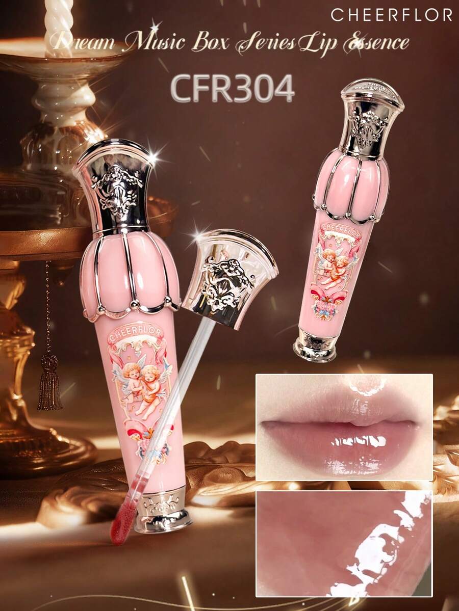 CHEERFLOR 梦幻音乐盒系列唇彩，闪亮妆效，滋润显色，蕴含霍霍巴籽油和牛油果油滋养双唇，持久显色，轻盈液体唇膏，适合日常妆容。