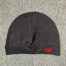 1pc Solid Color Casual Nylon Knit Printed Beanie Hat, Outdoor Sports Windproof Warm Streetwear, Autumn/Winter - 兒子 - 查看 6