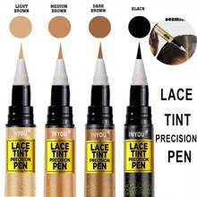Tinted Lace Precison Parting Pen Light Warm Brown 0.105oz -Wig Lace Tint With Brush Applicatior, Easy To Use, Long Lasting Formula, Blends Natural, Seamless Finish - 5ML - 查看 1