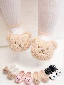 1 Pair Baby Infant Spring/Summer New Lace Trim Bear Boat Socks, Cute Bear Non-Slip Boat Socks, Soft Breathable Skin-Friendly - Multicolor - View 4