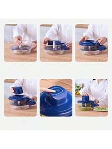 Pelador eléctrico automático portátil para frutas, máquina peladora de uvas, pelador eléctrico de ajo, máquina peladora automática multifuncional para frutas y verduras (Azul) - Azul y blanco - Ver 5