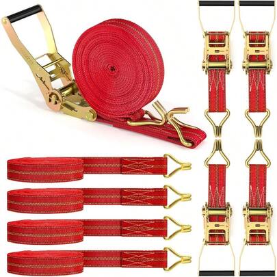 4Pack Heavy Duty Ratchet Straps 2 32Ft Ratchet Tie Down Strap Tie Down Ratcheting With Double J Hook 4000 LB Break Gth Cargo Straps Ratcheting For Moving Cargo Lawn Equipment And Motorcycles