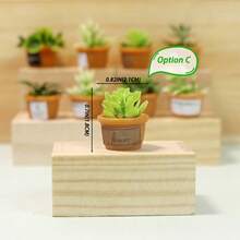 4 PIEZAS Plantas en miniatura artificiales de estilo bonsái Cayway para decoración de casa de muñecas, macetas pequeñas con suculentas falsas para jardín y decoración de casa de muñecas - Multicolor - Ver 7