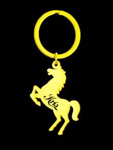 Customized Personalized Horse Keychain - With Letter Customization, Punk Style, Perfect Birthday Gift For Him, Unique Gift, Fashionable & Fun Keychain - Multicolor - View 4