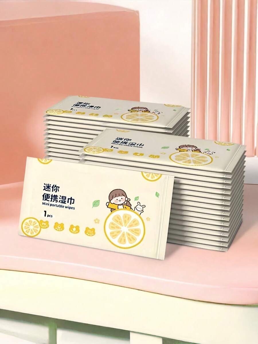 便携式湿巾,清洁湿巾,单片独立包装,适用于酒店、餐厅、外卖、网吧等场所,小包装湿巾也适合露营、旅行和日常卫生使用。 - 彩色 - 查看 1