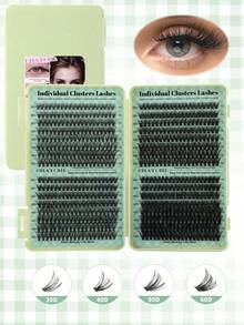 Kit de extensão de cílios com 640 unidades, alto volume (30D+40D+50D+60D/50D+60D+80D+100), 10-16mm. Cílios postiços individuais reutilizáveis, ultra macios e ultraleves, com aparência e densidade naturais. Ideal para uso em casa, no dia a dia, em casamentos, compromissos, festas, festivais de música e no Natal. - D - Ver 5