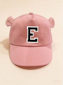 1pc Infant Cute 26 Letter Baseball Cap, Toddler Adorable Ear Design Letter Style Girl's Korean Fashion Sun Hat, 1-3 Years Old - Pink - View 9