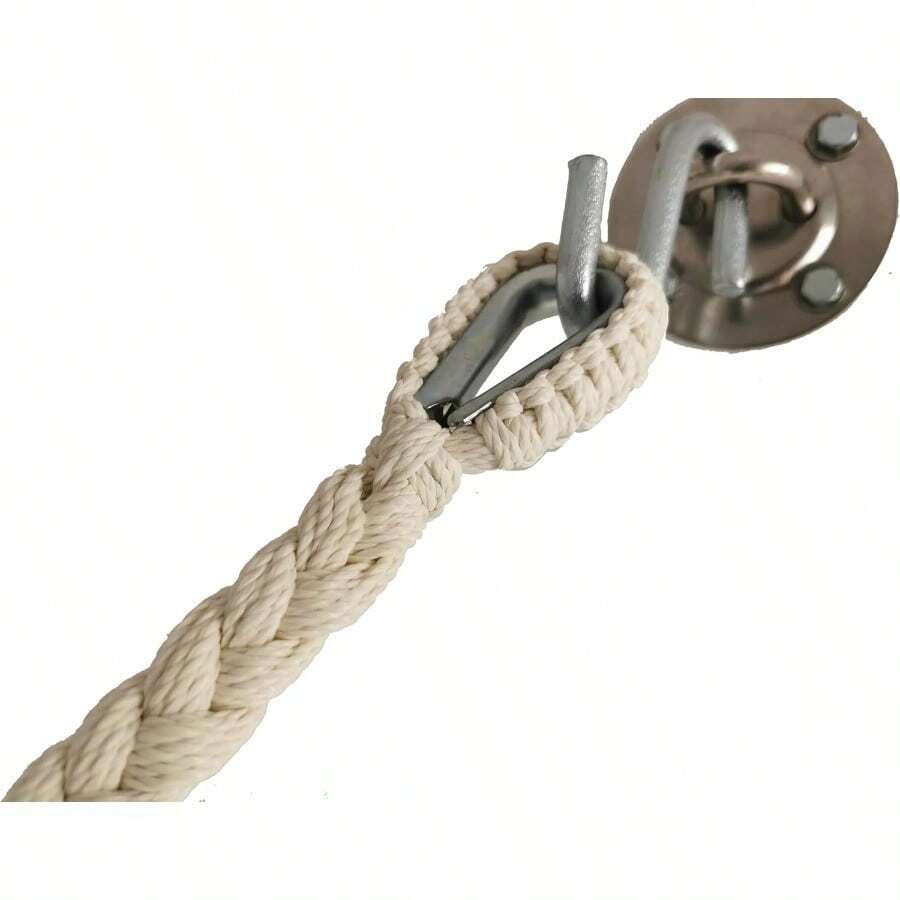 DesignYourHammock.com Sogas para Hamaca con Argolla y Guardacabos 1 Par (Natural) - Natural - Ver 1