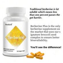 Bunkell Berberine Plus Supplement - Broccoli Seed Complex Extract - Supports Cardiovascular, Gut & Immune Health - 120 Capsules - 1 chai - Xem 4