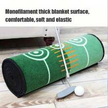 1 Set Premium Golf Putter Mat Gift Set, Non-Slip Indoor Golf Training Mat With Clear Trajectory Guidance And Target Area, Durable Golf Practice Mat Suitable For Beginner And Professional Golfers, Perfect For Home, Office, Patio Golf Practice And Entertainment, Essential Golf Training Equipment, Perfect Birthday, Anniversary, Christmas Gift For Golfers - Multicolor - View 3