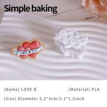 A Cute Valentine's Day Gift Series Cookie Cutter, Cute Cupid And Heart-Shaped Cookie Stamps, Valentine's Day Gift Cake Decorations, Kitchen Baking Tools, Frosting Cookie Shaper, Fun Cartoon Patterned Parent-Child Baking Tools - White - View 18