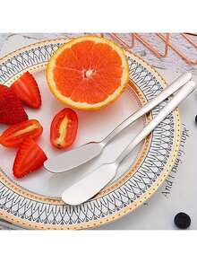 2pcs Stainless Steel Butter Knives, Cheese Spreaders, Jar Scrapers, Metal Jar Scrapers, Household Jar Scrapers, Butter Spreaders, Kitchen Butter Knives, Multi-Purpose Butter Knives, Kitchen Tools, Kitchen Accessories - Multicolor - View 6