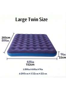 1 pieza Colchón de aire inflable azul, esterilla inflable individual de PVC de color aleatorio para uso en exteriores, azul