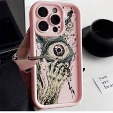 Protective Case With Horror Eyes, Flexible, Drop-Resistant. Case With Camera Protection. Case For Apple  13 14 15 11 12 16 17 Pro Max 17 Air 14 15 16 Plus XR, Galaxy A03 A04E A05S A10S A11 A12 A13 4G A14 A15 A20 A23 A32 A34 A35 A50S A30S A51 4G A52S 5G A54 A55 A71 4G A72 S20 S21 S23 FE S22 S23 Ultra S24 Plus M34 A07 A17 S25 EDGE, Redmi A2 A1 A3 8 9A 10C 12 5G 12C 11A 13 13C 14C, POCO C55 C65 X3 X4 X6 X7 PRO 5G M3 F3 F5 F6 F6 F7 PRO F7 Ultra Note 8 8 Pro 9 9s 9 Pro 10s 11s 4G 11 Pro 12 5G 12S 4G 12 Pro 5G 13 4G 13 Pro 4G 14 Pro 5g 14 5G 14 Pro 4g 5g K80PRO A5 11 12 Lite 14 15T Pro 15T 15 4G 15 Pro Plus MOTO E13 G04 4G G24 4G E14 G14 G22 G30 G10 G20 G34 G53 G54 G84 Edge 60 PRO 5G Infinix 50s VIVO 5G REALME C71 UV Custom Printing Minimalist Anti-Scratch Case Perfect Fit P15275 - 白色 - 查看 3
