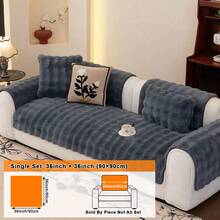 1PC Thick Plush Sofa Cover All-Season Non-Slip Sofa Cushion Slipcover Modern Minimalist Dust-Proof And Washable Cover  Pet-Friendly Protector Fits 1-2-3-4 Seat Sofa  For Room Bedroom Office - Màu xám đen - Xem 15