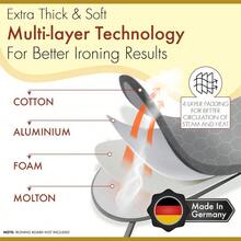 Funda y almohadilla para tabla de planchar de 15 x 54 pulgadas fabricada en Alemania con revestimiento de aluminio reflectante al calor y acolchado funda de algodón resistente con cordón - Hexagonal - Ver 5