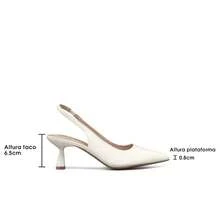 WEIDE Zapatillas de Tacón Elegantes para Mujer, Punta Fina y Tacón Bajo Destalonado, Estilo Elegante y Cómodo para Mujeres Jóvenes, Combinan con Vestidos y Ropa Casual – Ideales para Uso Diario y Eventos Sociales - Blanco - Ver 11