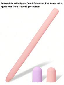 1pc Silicone Protective Case Compatible With Apple Pencil 1 (Includes 2 Pen Sleeves) - 1 Piece Of Multi-color - View 3