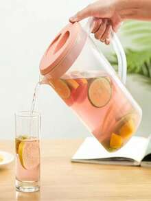 1/4件套透明大容量塑料冷水壶套装，1个水壶容量4杯，耐热冰水/果汁/茶壶，家用 - 彩色 - 查看 3