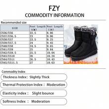 FZY Women's Thick-Soled, Warm Hiking Boots. Flat Boots With A Fleece Lining, Comfortable Ankle Boots Reaching Mid-Calf, Suitable For Winter Wear, Essential Shoes For Women's Winter Outfits, And A Top Choice For Valentine's Day Gifts-Women's Warm And Protective Hiking Boots - 黑色 - 查看 3