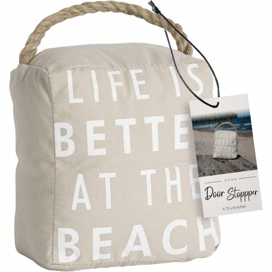 Pavilion Gift Company 72152 - Tapón para puerta en la playa 5 x 6 pulgadas color bronceado beige blanco - Bronceado - Ver 1