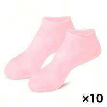 3只/2只/1只装硅胶保湿舒缓袜，高弹力压缩袜，可重复使用芦荟袜，女士防滑凝胶后跟袜，可搭配您喜爱的乳液和面霜使用 - 彩色 - 查看 29